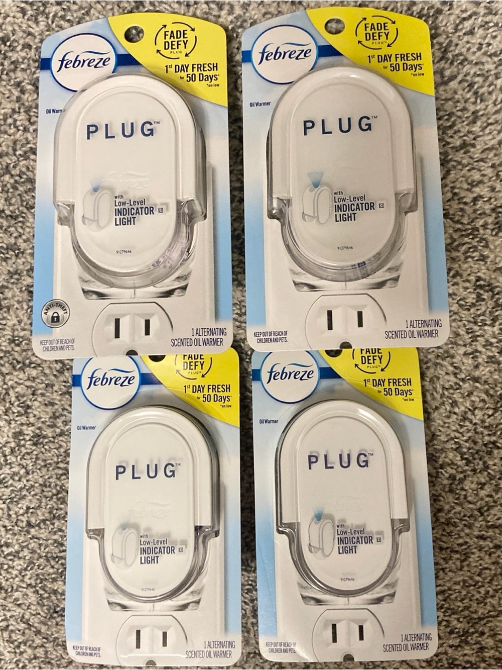 Lot 4 Febreze Plug In Alternating Scented Oil Warmer Air Freshener White Bundle
